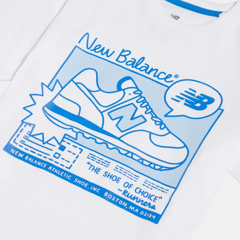 New Balance White Kids' Graphic T-Shirt and Shorts Set  | Best Price UAE
